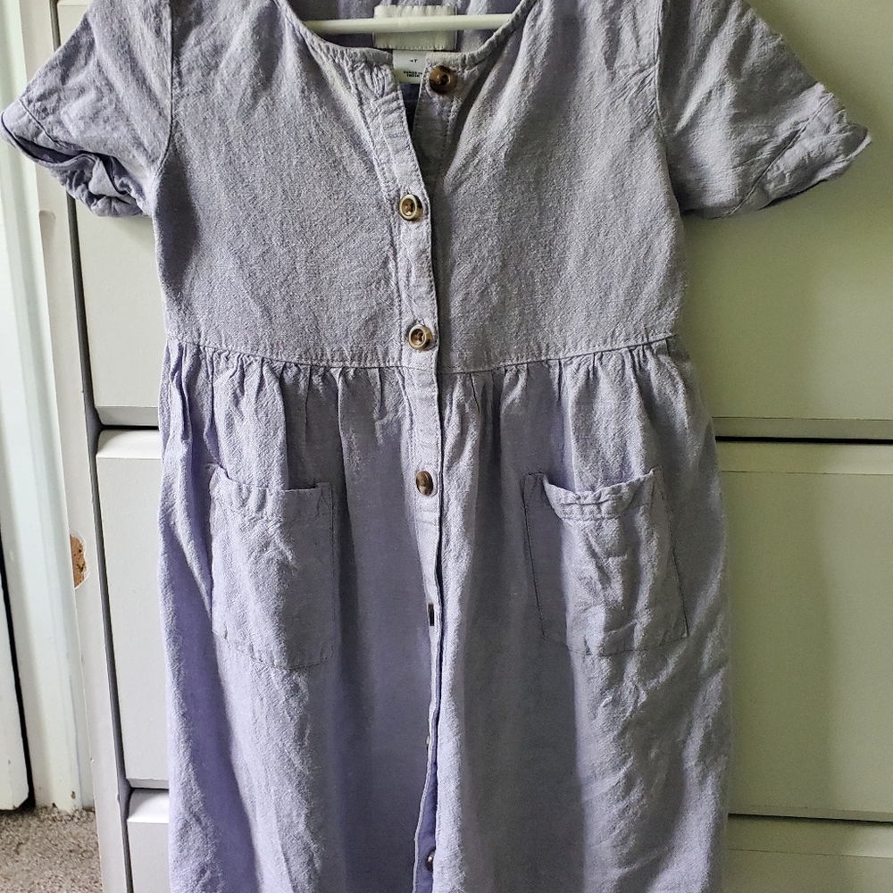 Lavender Button-Down Kids Dress